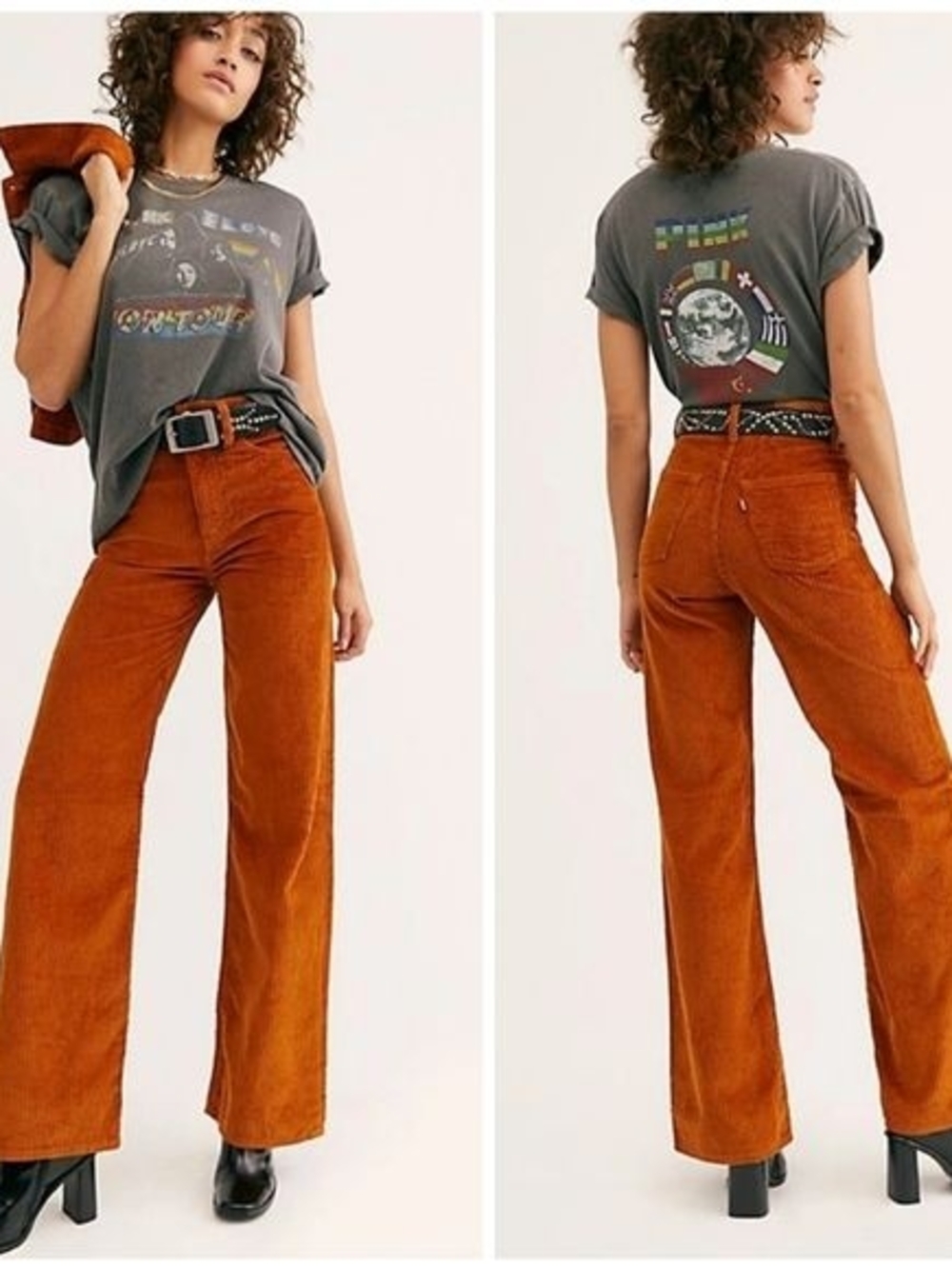 Levi's Rust Corduroy High-Waist Pants
